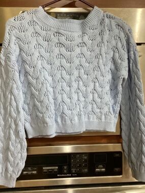 Willow & Wind Cute Cropped Blue sweater